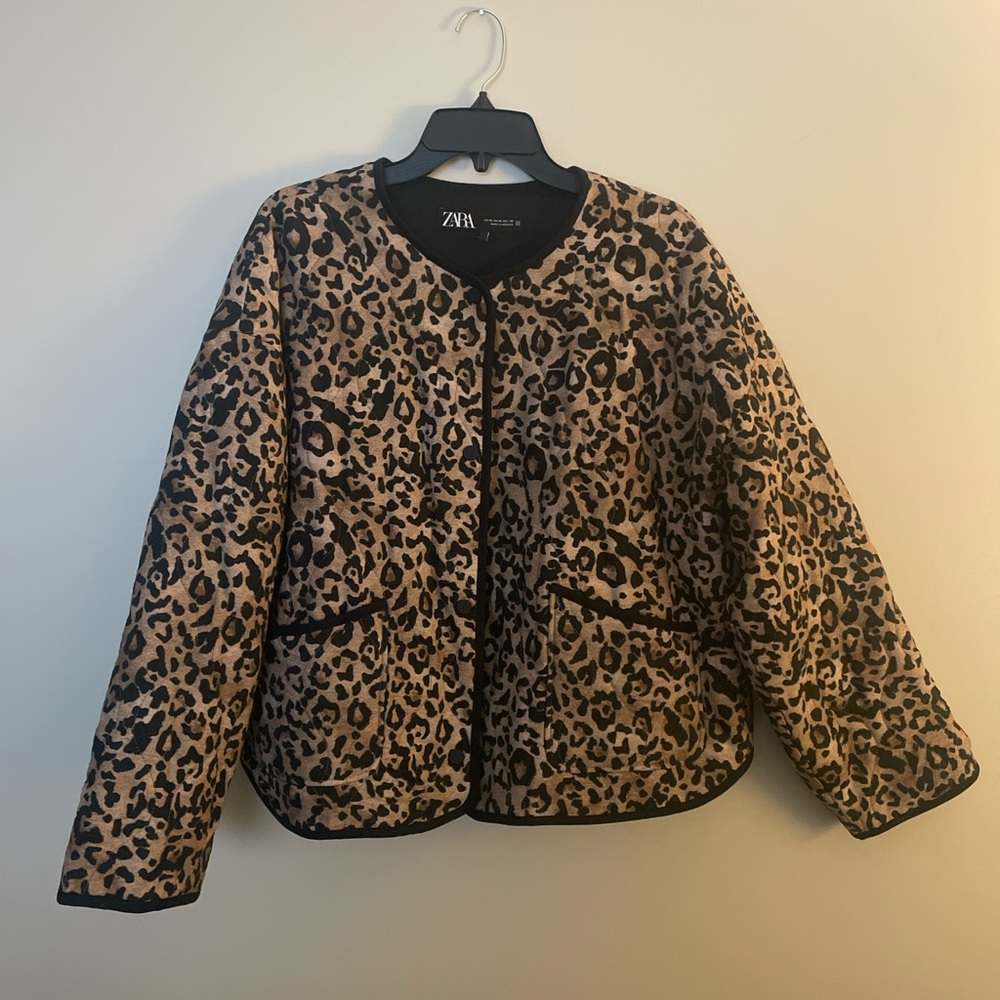 Zara Leopard Quilted Jacket